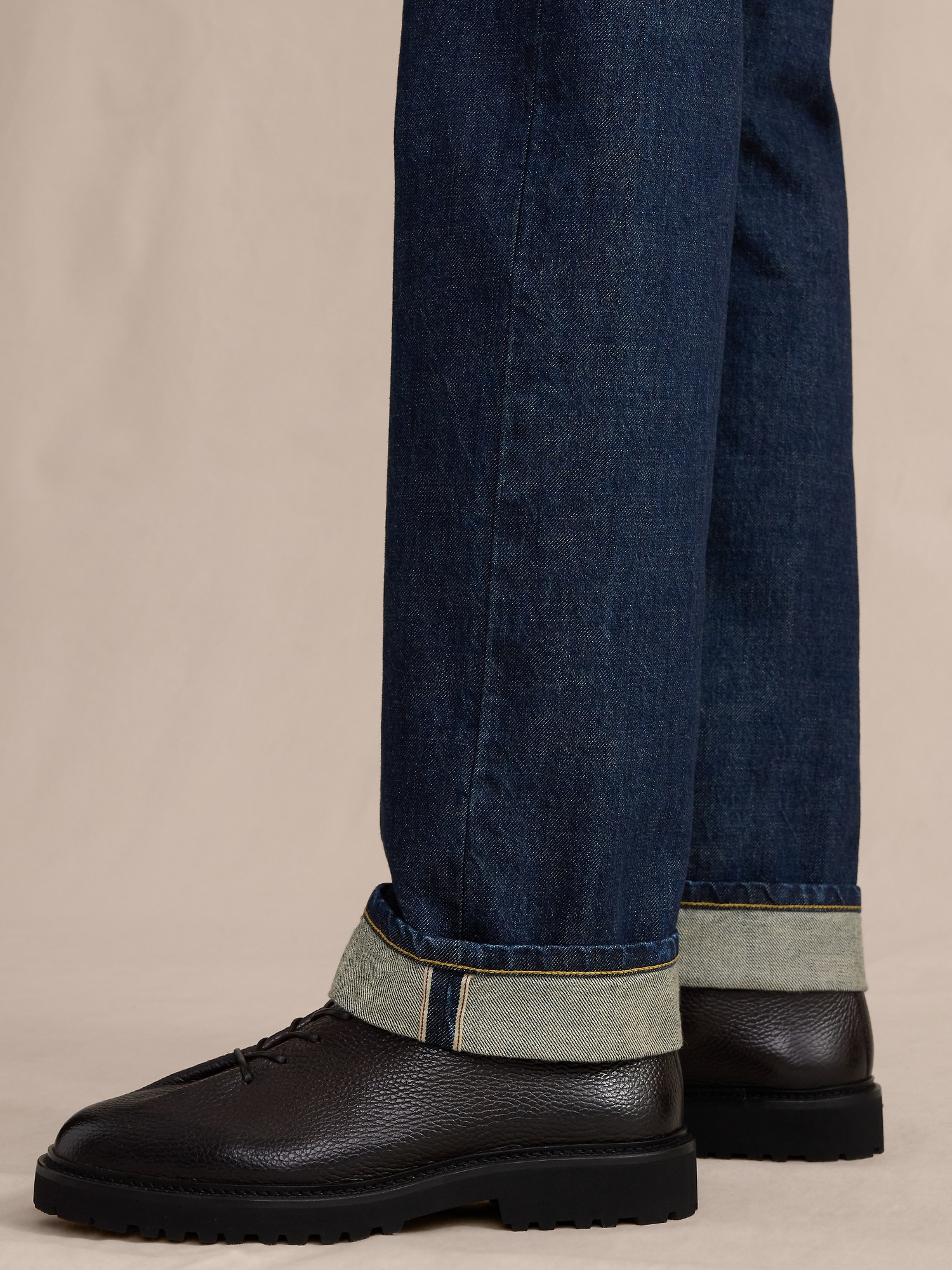Мужские джинсы Banana Republic Straight Selvedge Jean, цвет: Тёмная варка — фото 3