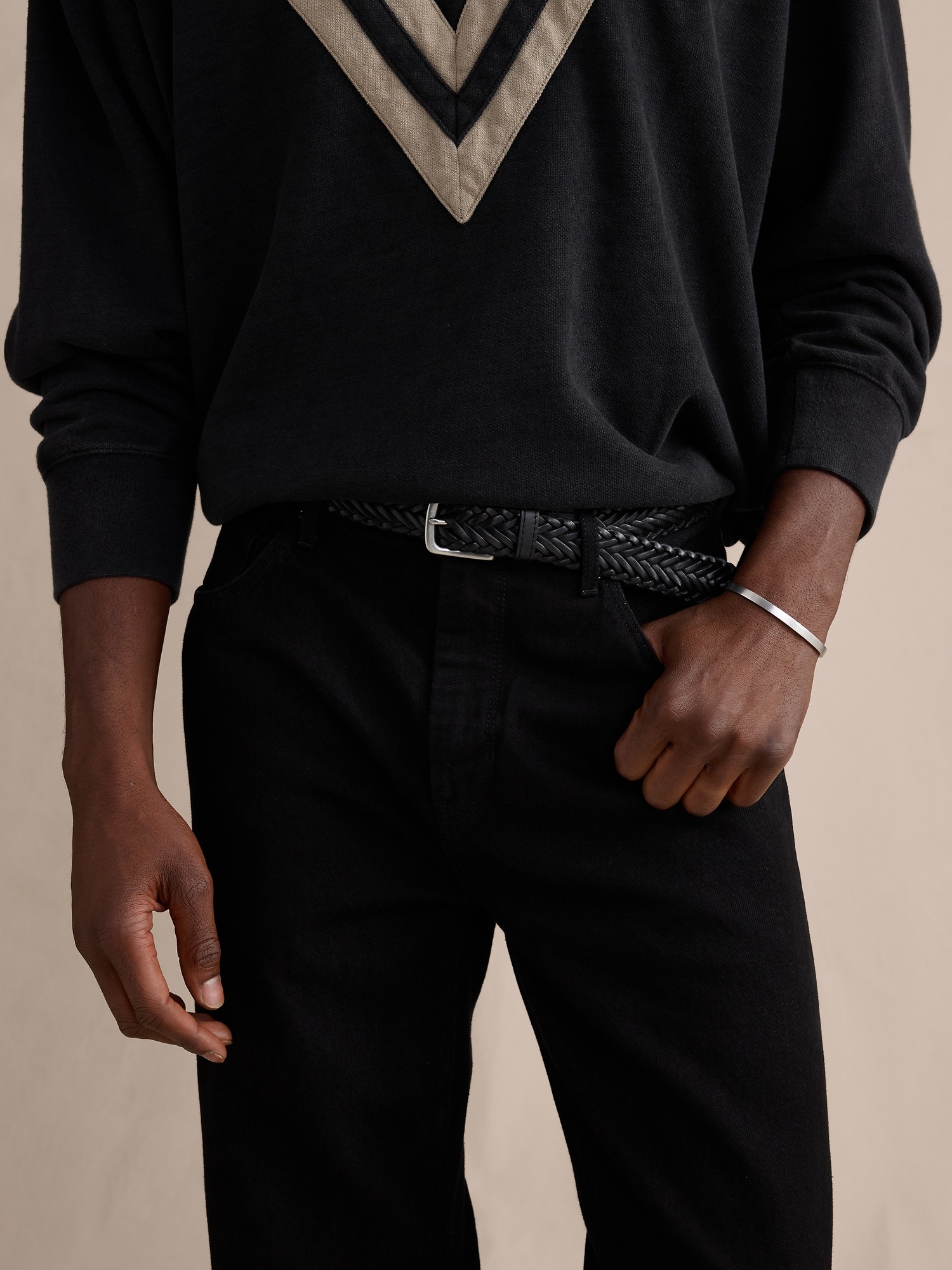 Мужские джинсы Banana Republic Relaxed-Straight Authentic Jean, цвет: Чёрный — фото 3