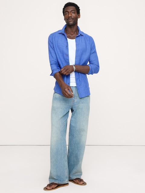 Slim-Fit Linen Shirt