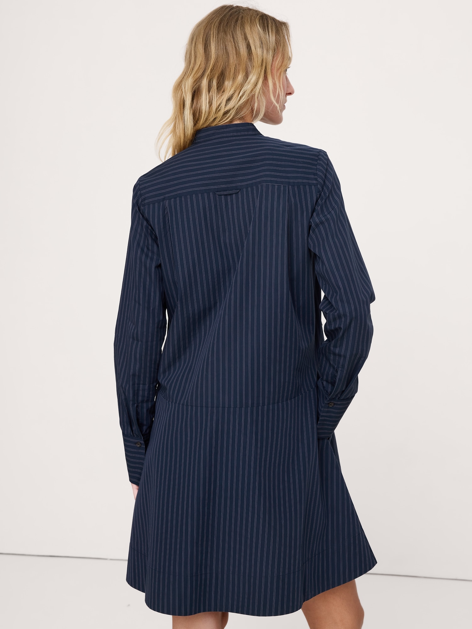 Cotton Trapeze Mini Shirt Dress - thumbnail 5