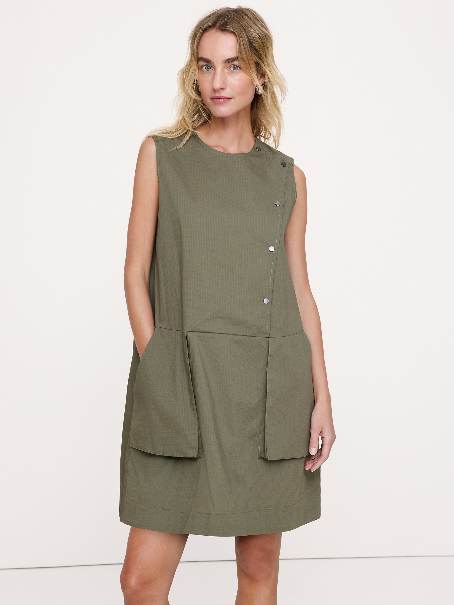 Image number 4 showing, Stretch-Cotton Utility Mini Dress