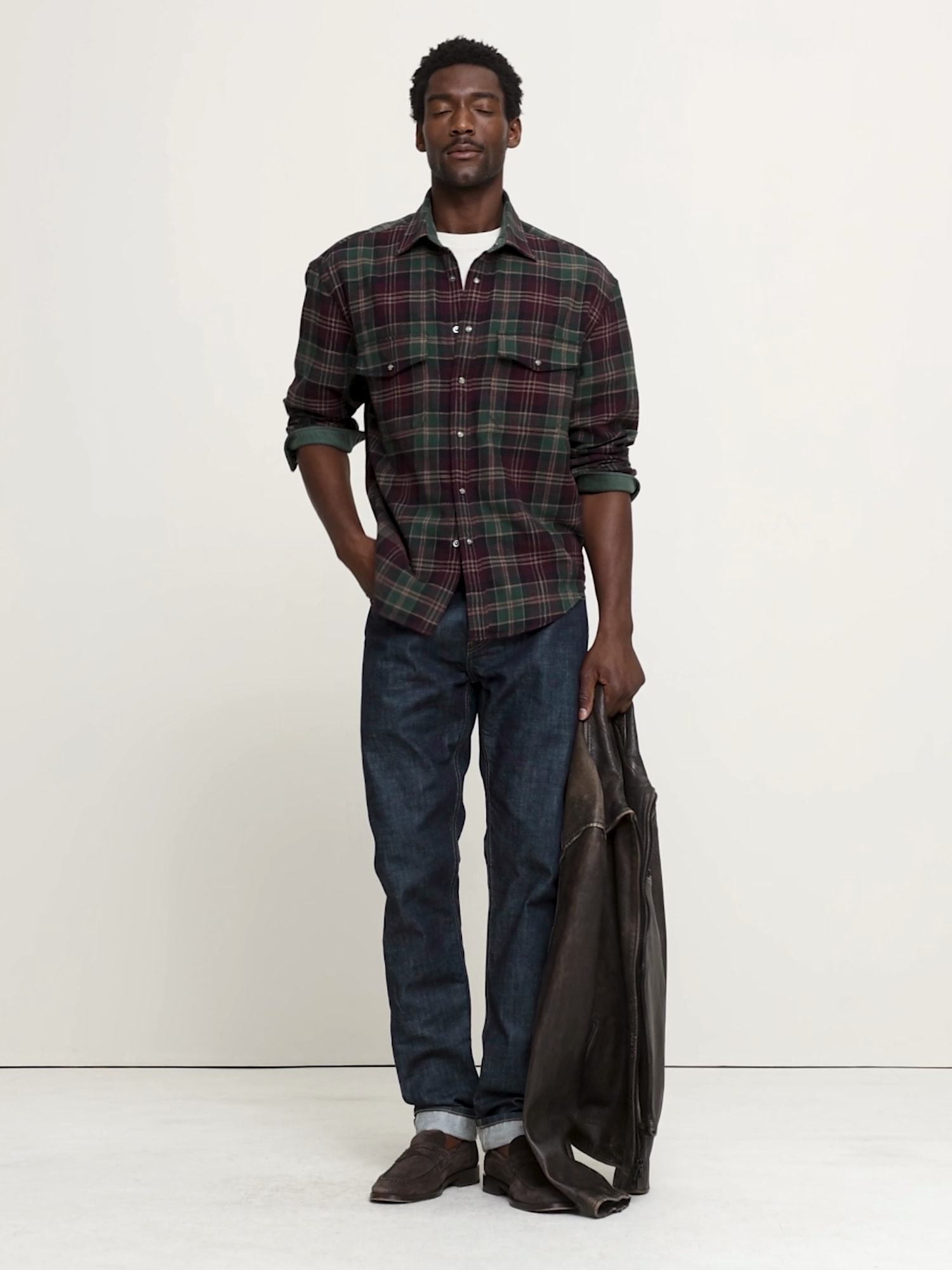 Relaxed-Fit Plaid Cotton Twill Shirt - thumbnail 10