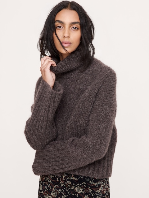 Italian Alpaca-Blend Cropped Sweater