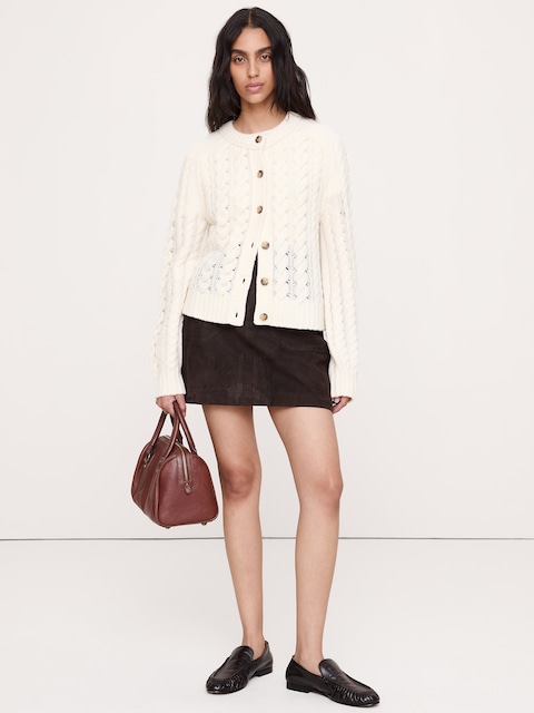 Merino-Yak Cable-Knit Cardigan