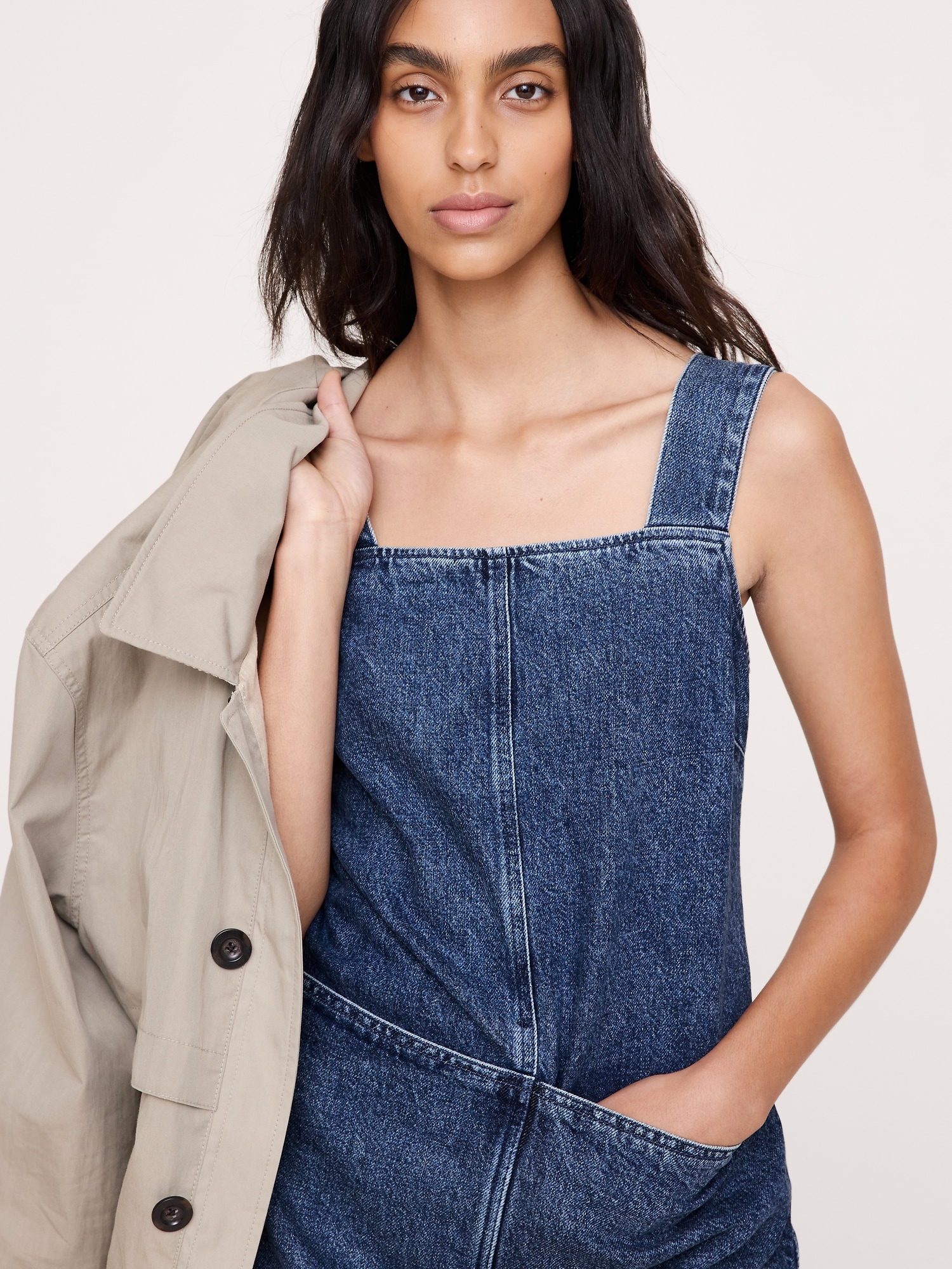Image number 3 showing, Denim Apron Mini Dress