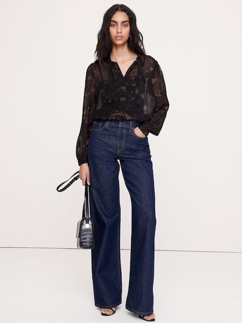 Georgette Tie-Neck Blouse