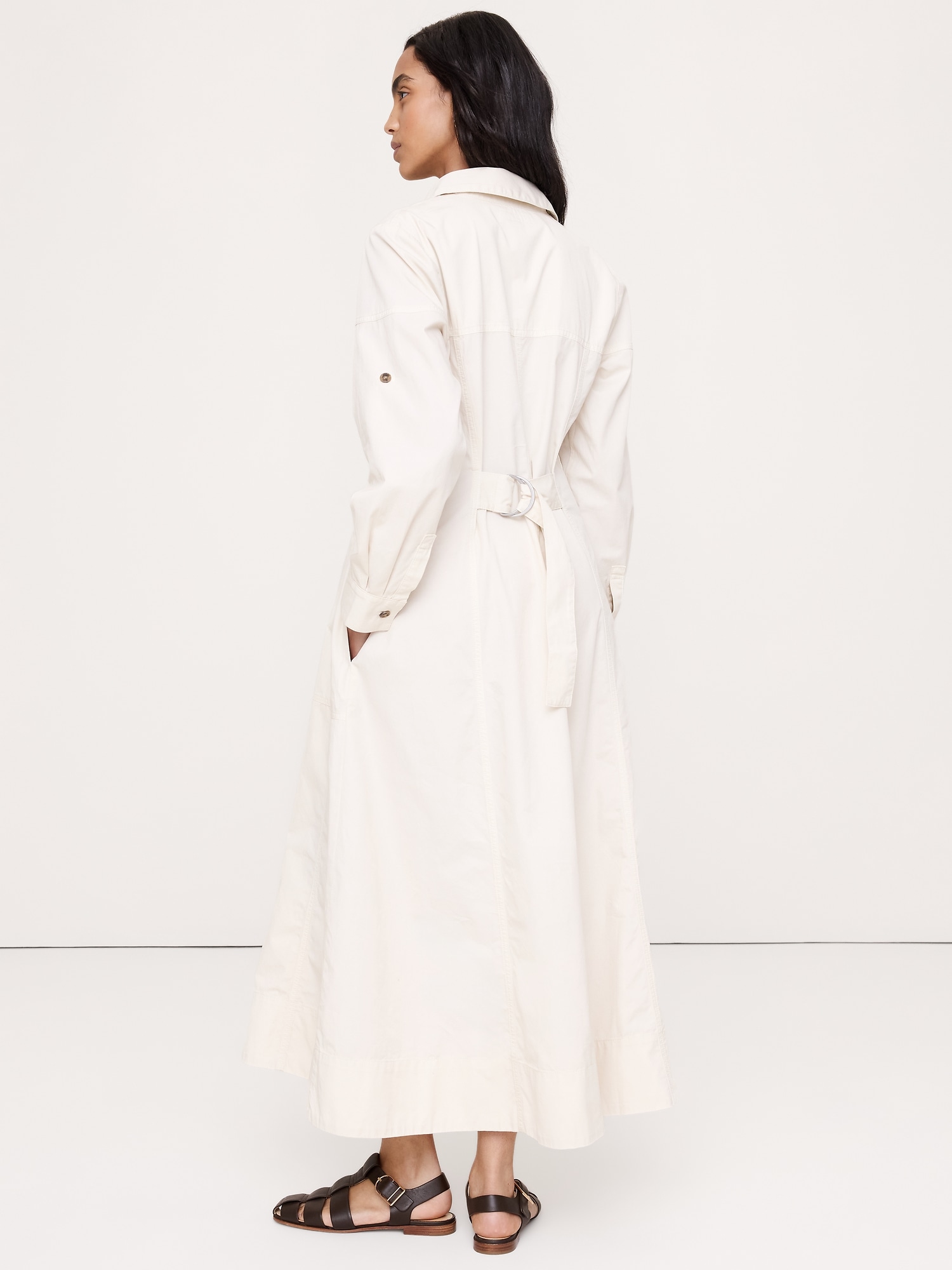Cotton Twill Paneled Shirt Dress - thumbnail 9