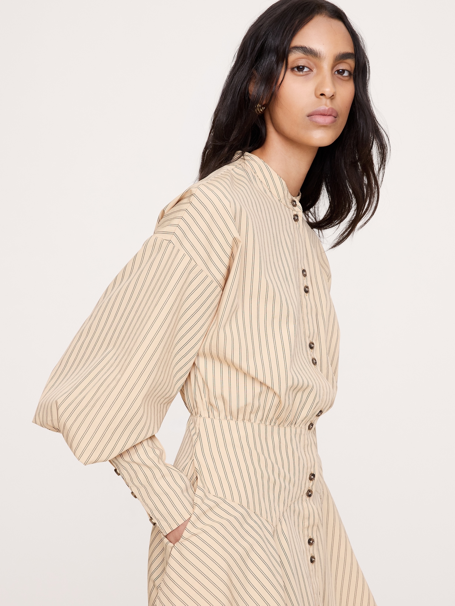 Gigot Sleeve Mini Dress - thumbnail 3
