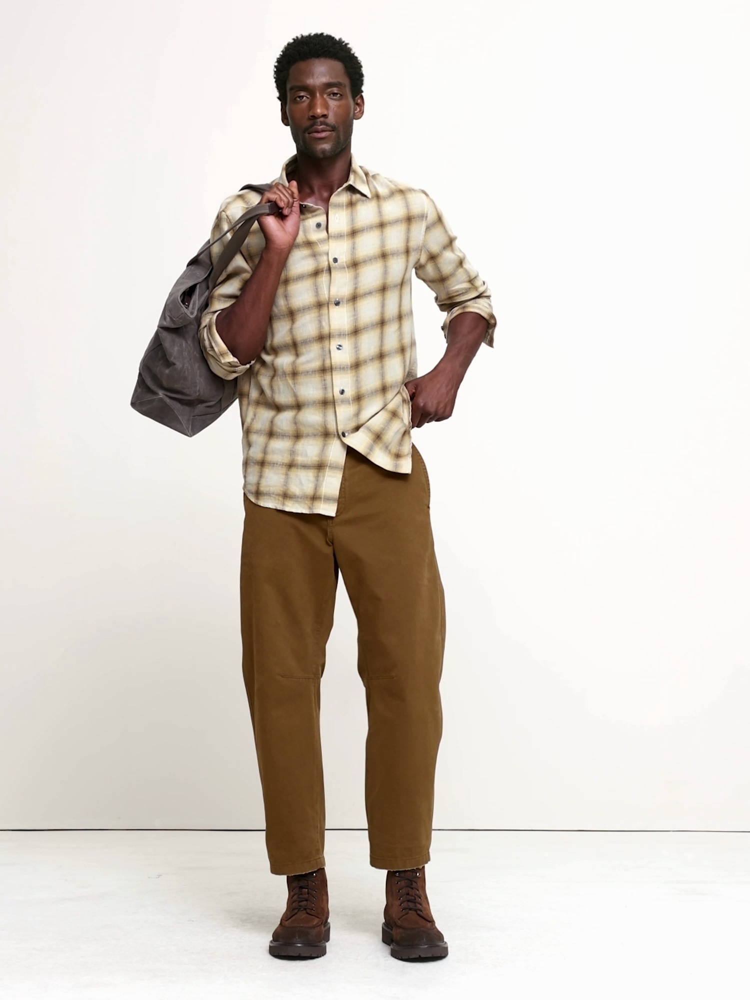 Мужские брюки Banana Republic Barrel Chino, цвет: Коричневый — фото 6