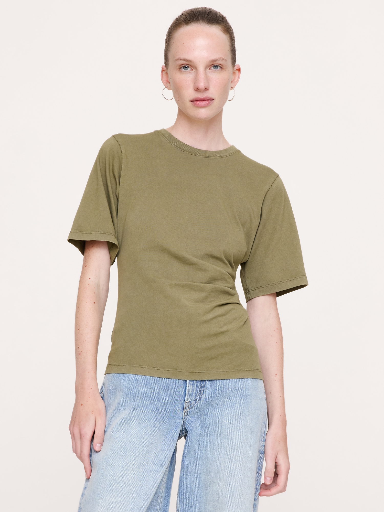 Image number 1 showing, Vintage Cotton Ruched-Side T-Shirt