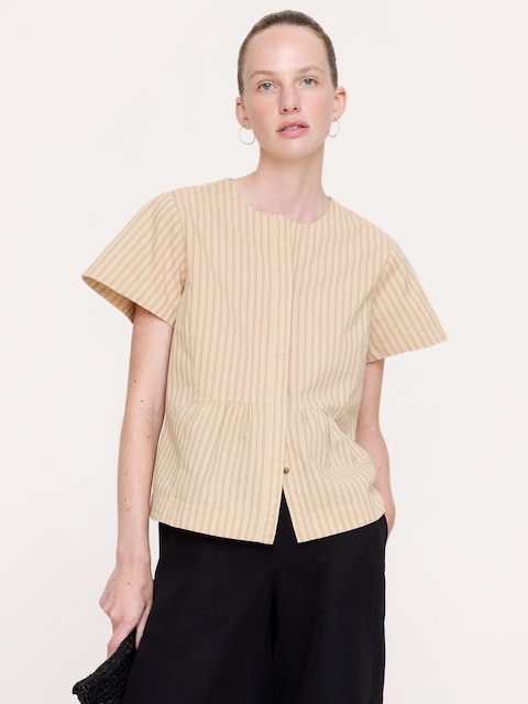 Cotton Flutter Sleeve Top