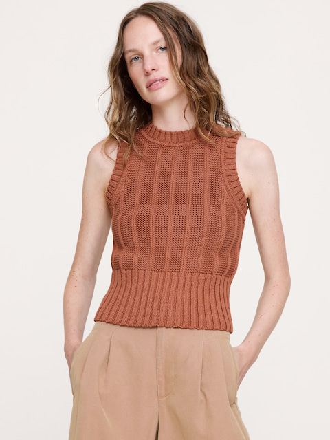 Chunky Cotton Sweater Tank