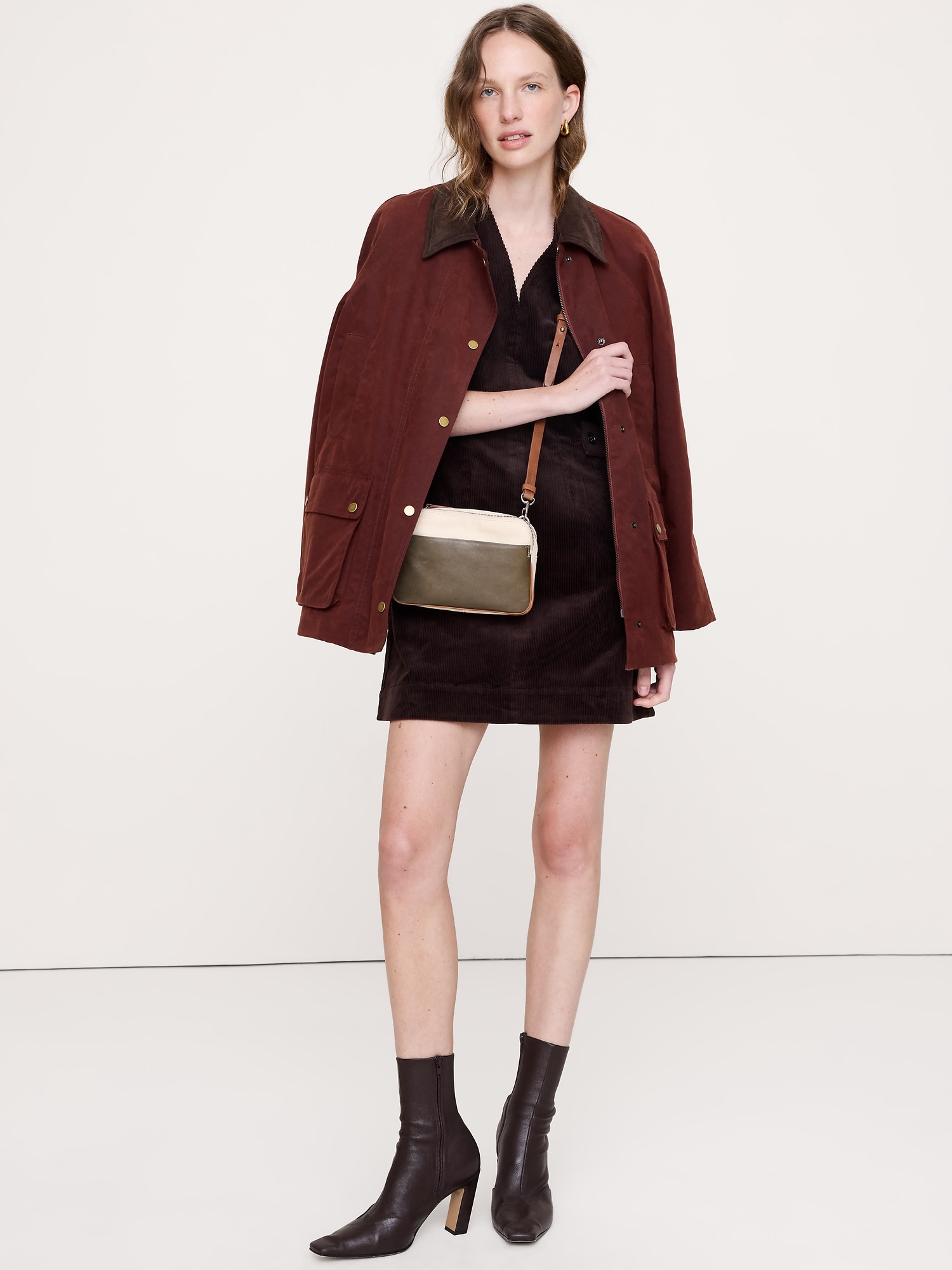 Corduroy Side-Button Mini Dress - thumbnail 6