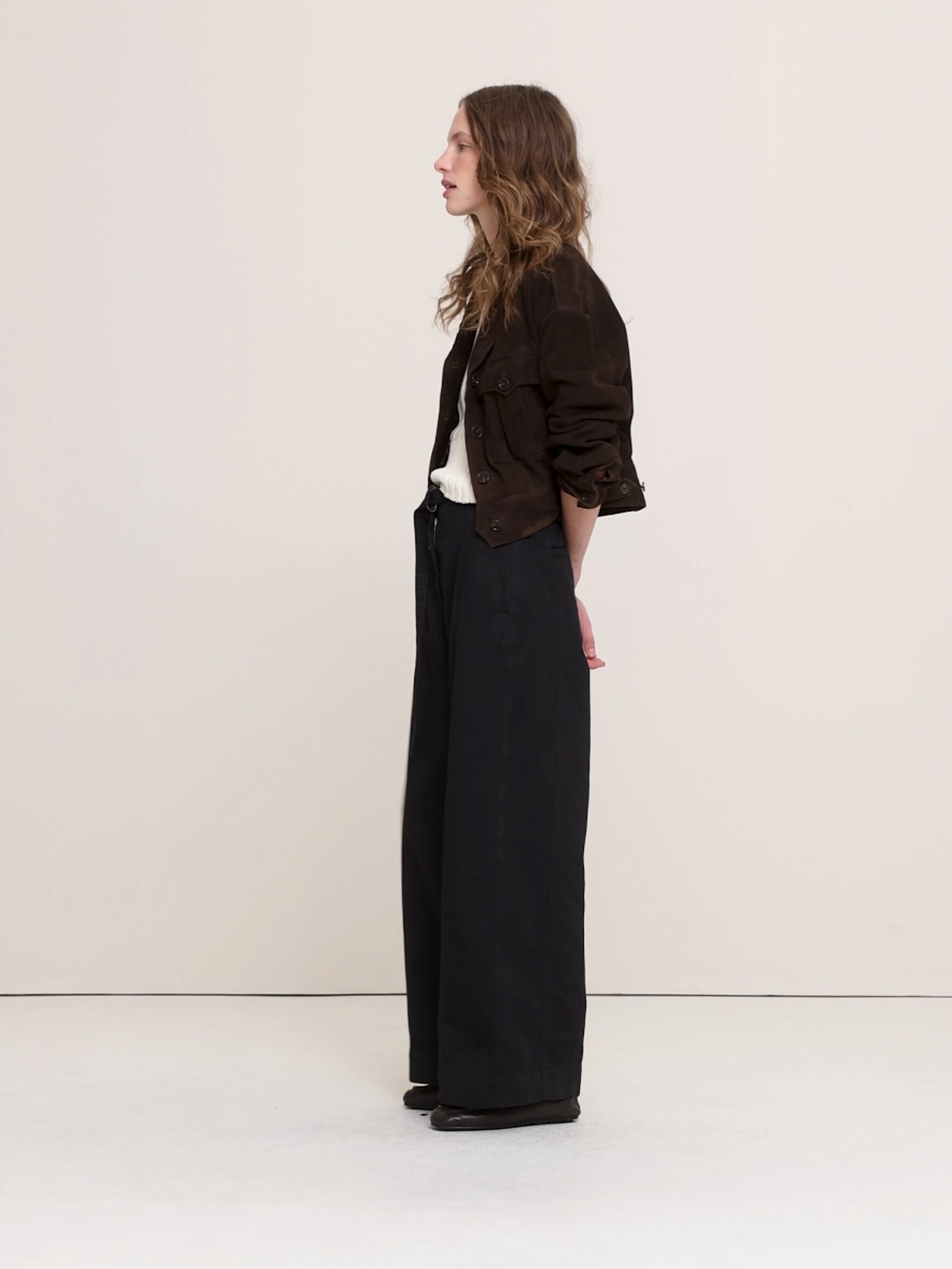 Женские брюки Banana Republic High-Rise Wide-Leg Utility Pant, цвет: Чёрный — фото 5