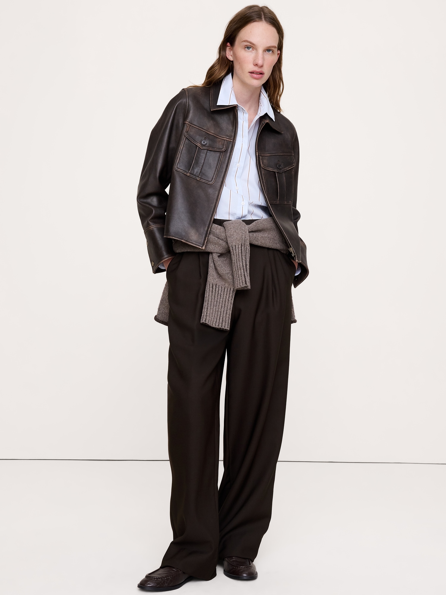 Leather Flight Jacket | Banana Republic