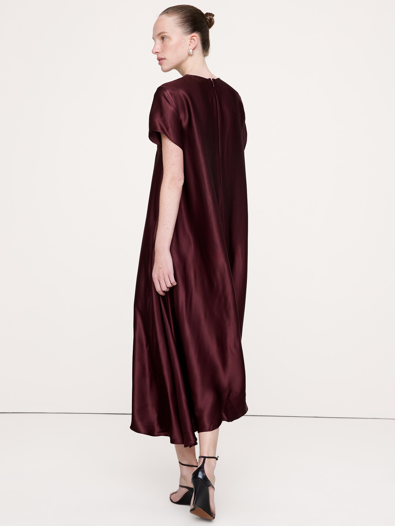 Aurelia Italian Satin Trapeze Dress - thumbnail 2