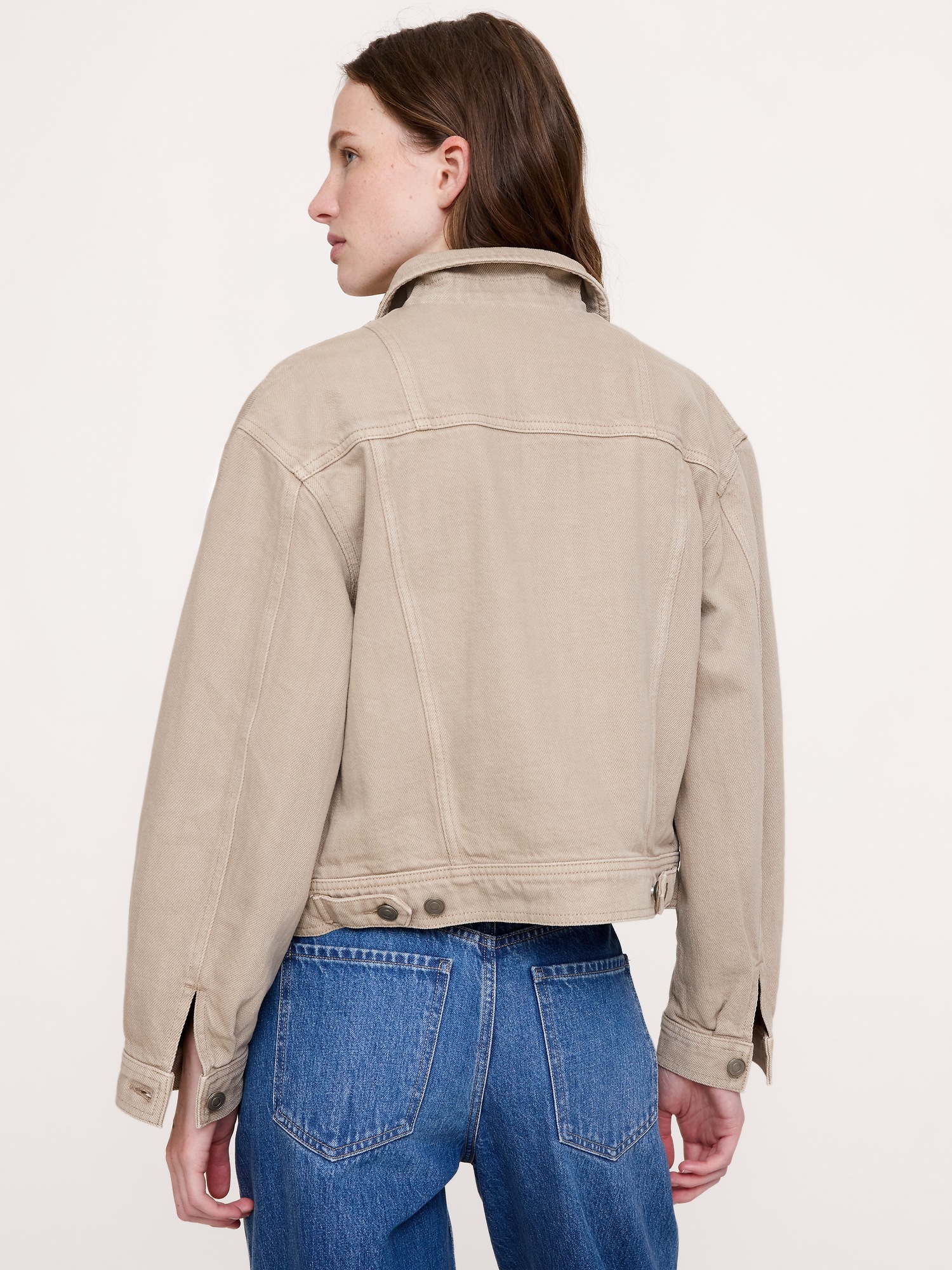 Женская куртка Banana Republic Archive Reissue Denim Jacket, цвет: Бежевый — фото 2