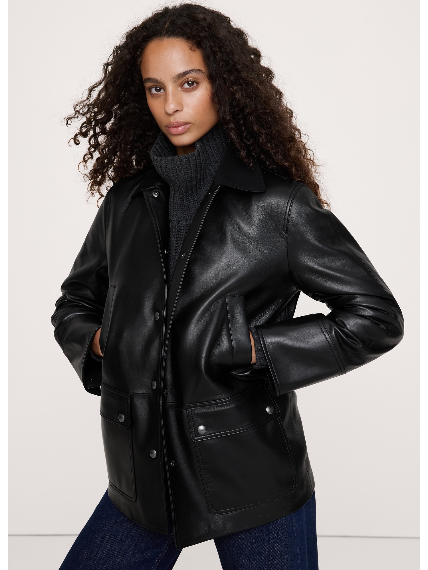 Heritage Leather Barn Jacket - thumbnail 3