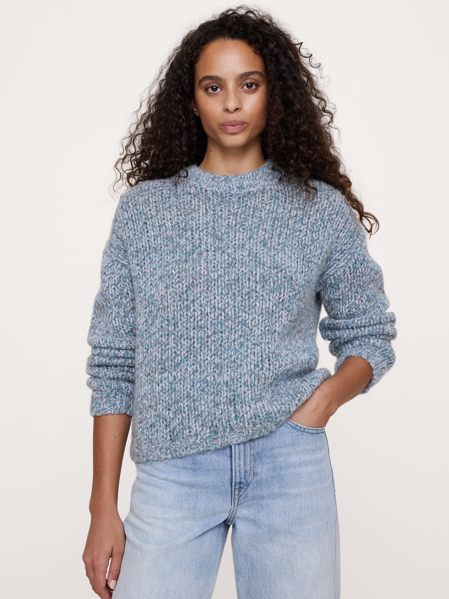 Merino-Blend Crew-Neck Sweater