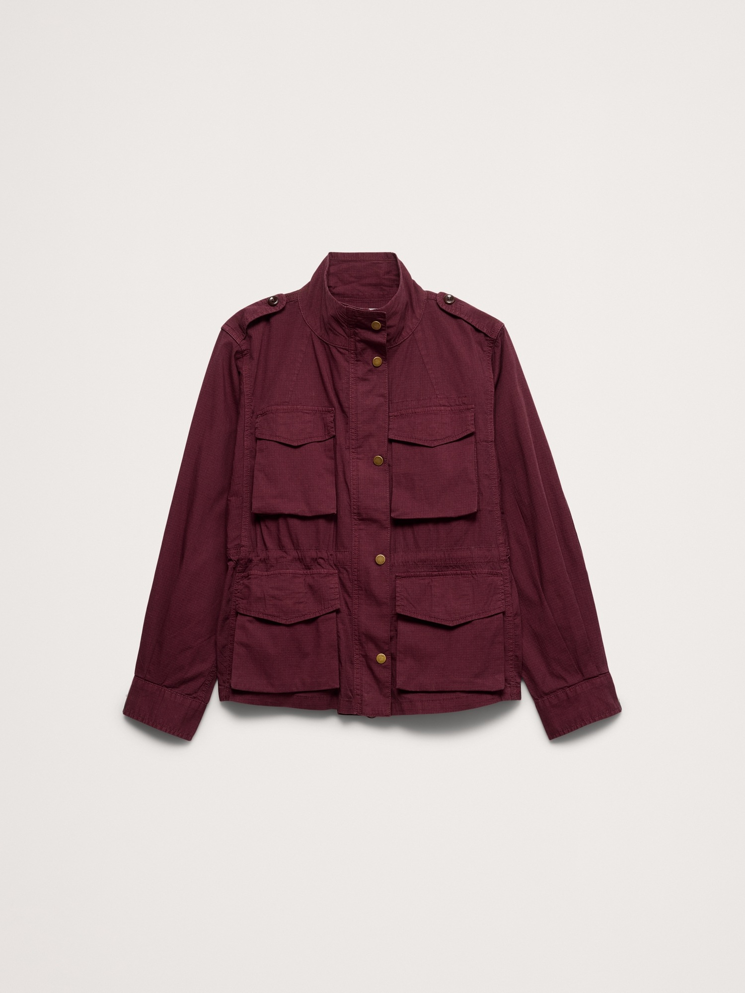 Женская куртка Banana Republic Ripstop Cotton Flight, цвет: Бордовый — фото 4