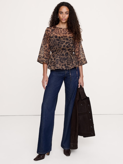 Organza Peplum Top