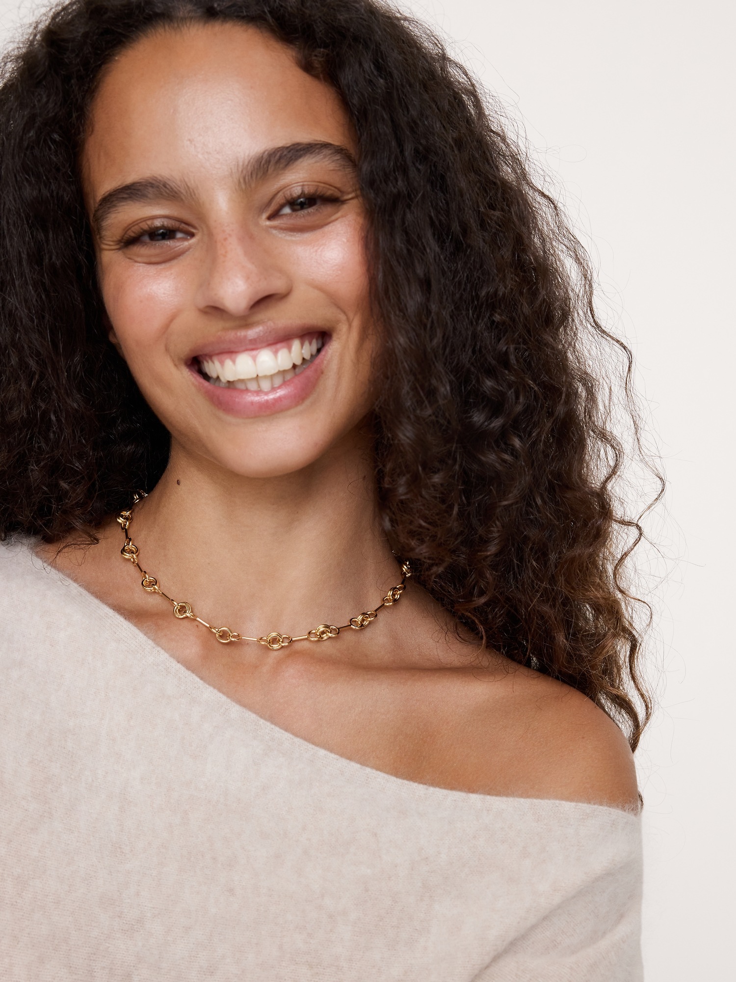 Женская цепочка Banana Republic Double Ring Chain, цвет: Золотой — фото 2