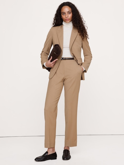 Ultra High-Rise Modern Slim Italian Lightweight Wool Ankle Pant