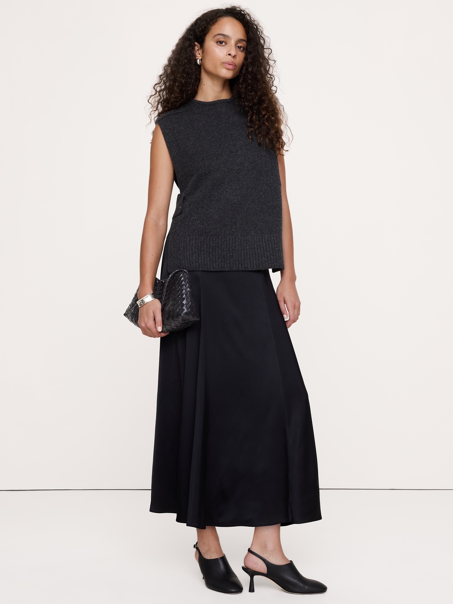 Wool-Cashmere Side-Snap Sweater Vest
