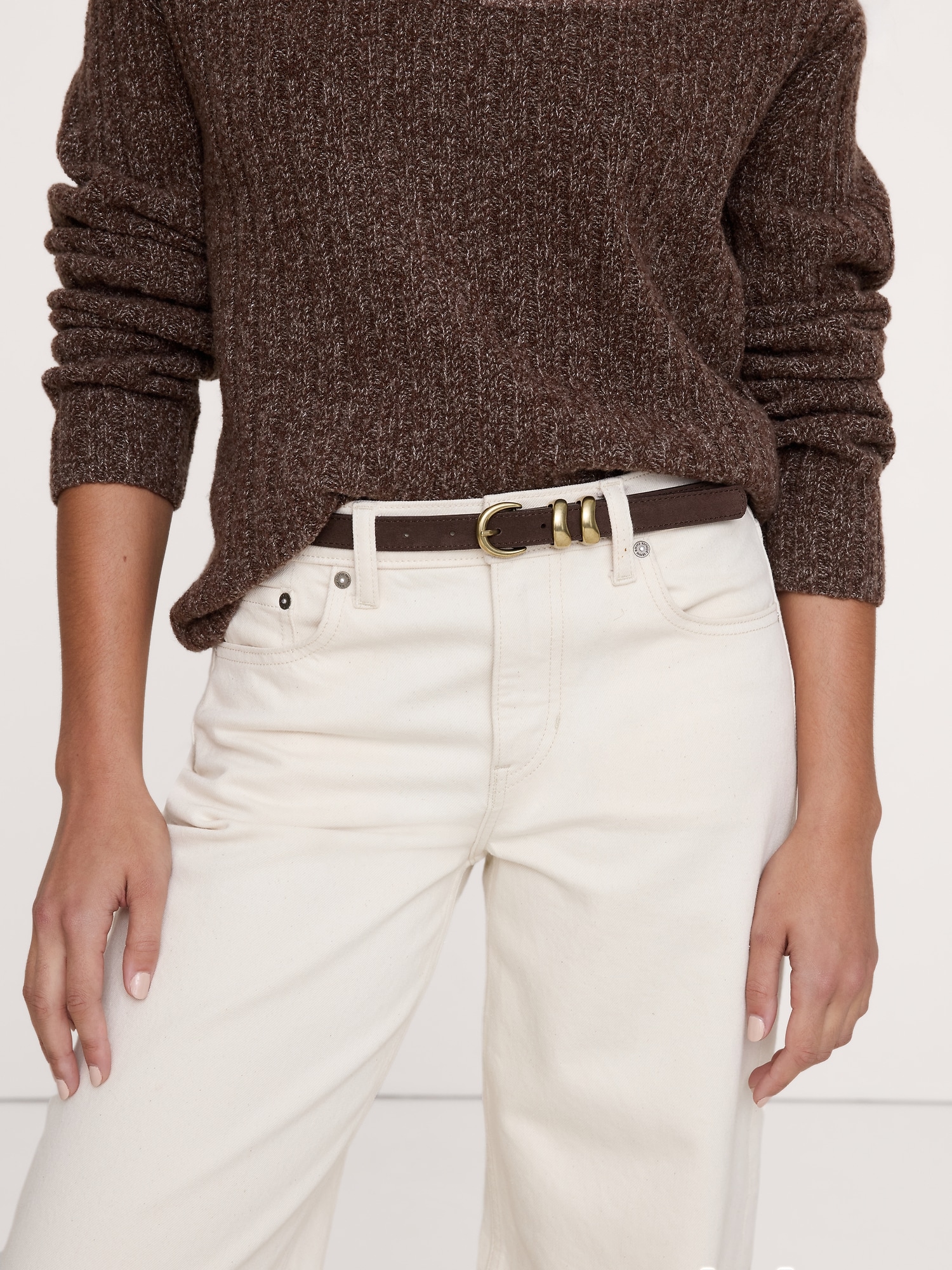 Sculptural Detail Suede Belt - thumbnail 2