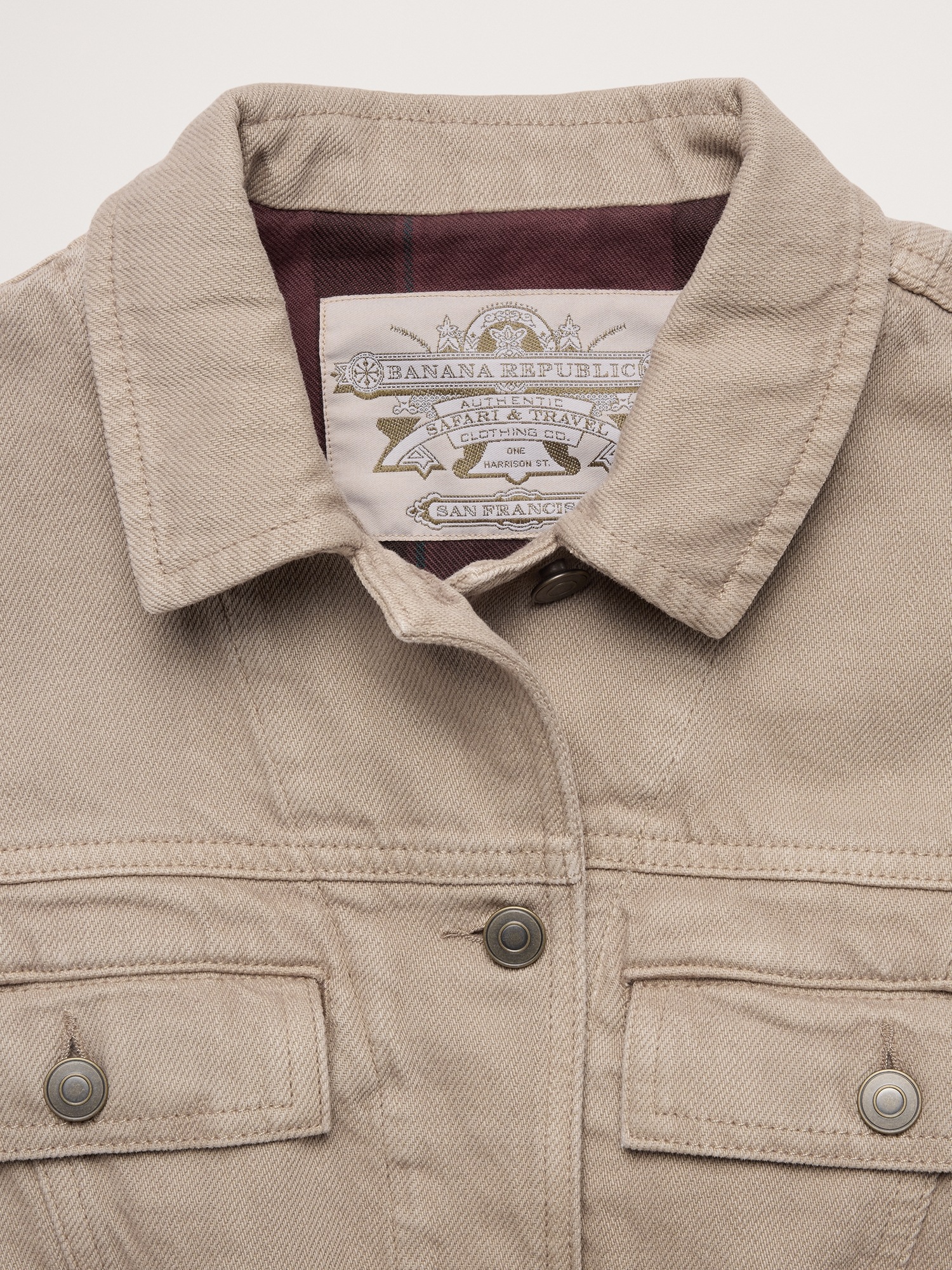 Женская куртка Banana Republic Archive Reissue Denim Jacket, цвет: Бежевый — фото 6