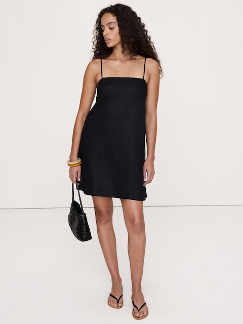 Strappy Linen Mini Dress