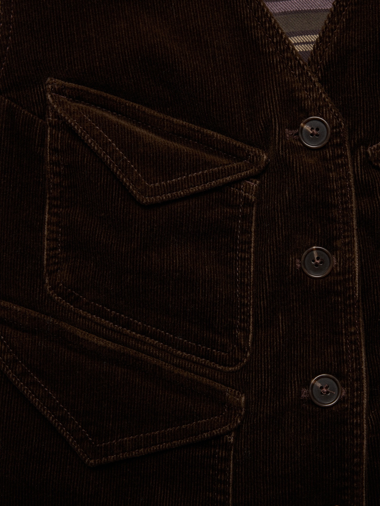 Женский жилет Banana Republic Corduroy Pocket Vest, цвет: Шоколадный коричневый — фото 6