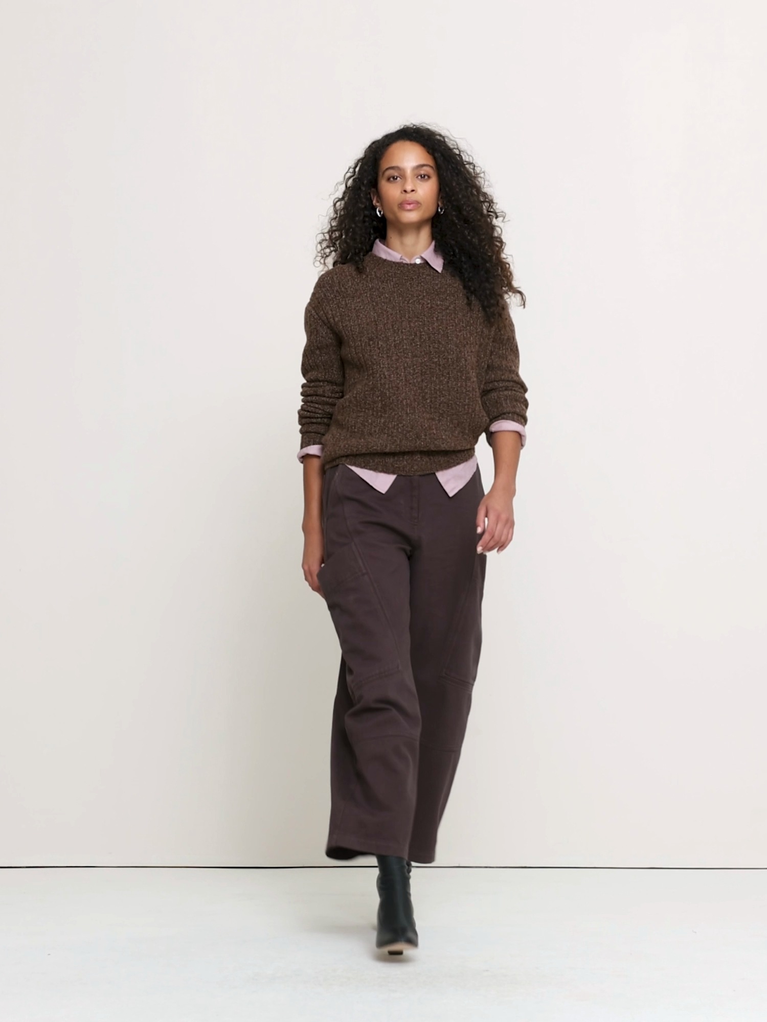 Женские брюки Banana Republic High-Rise Cotton-Linen Barrel Pant, цвет: Тёмный дубовый коричневый — фото 6