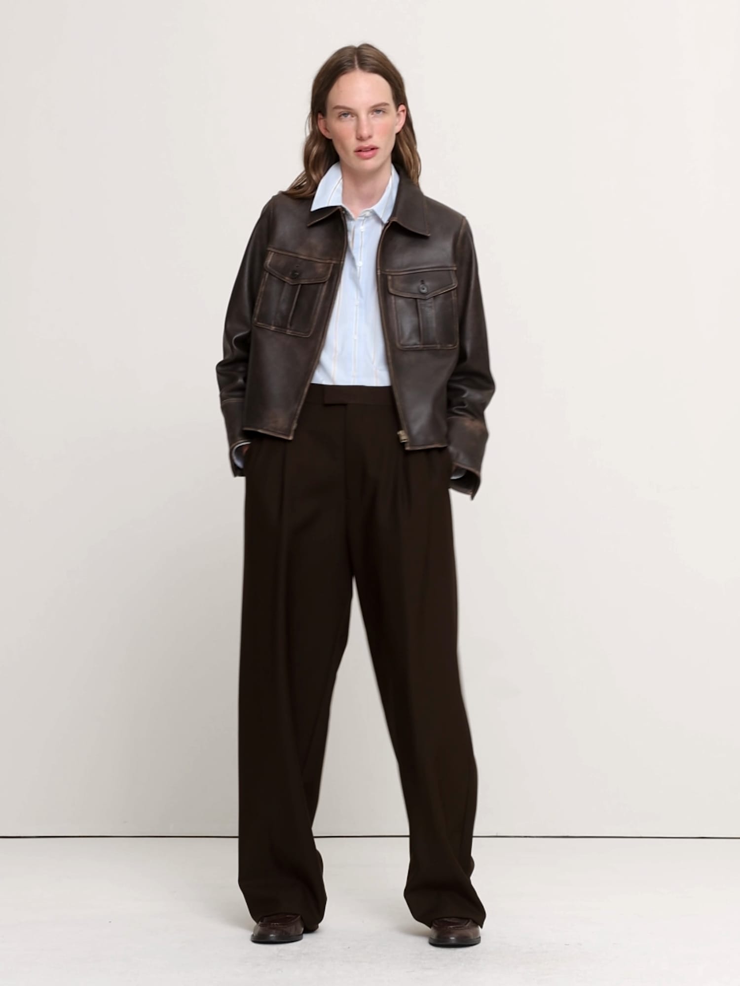 Distressed Leather Jacket - thumbnail 8