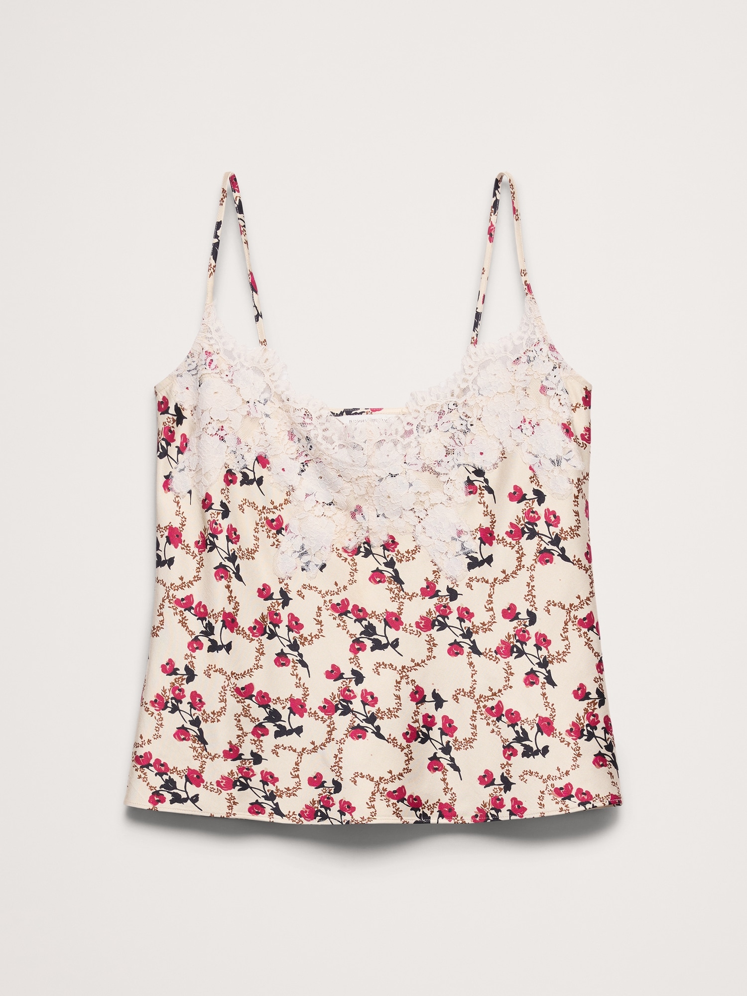 Stretch-Satin Lace-Trim Camisole - thumbnail 10