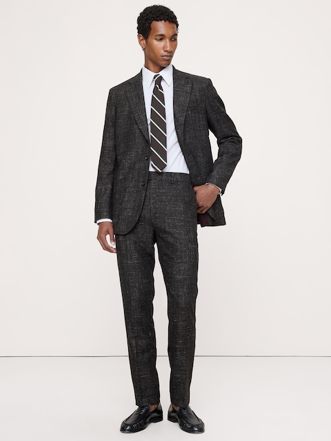 Tailored Slim Italian Tweed Suit Pant