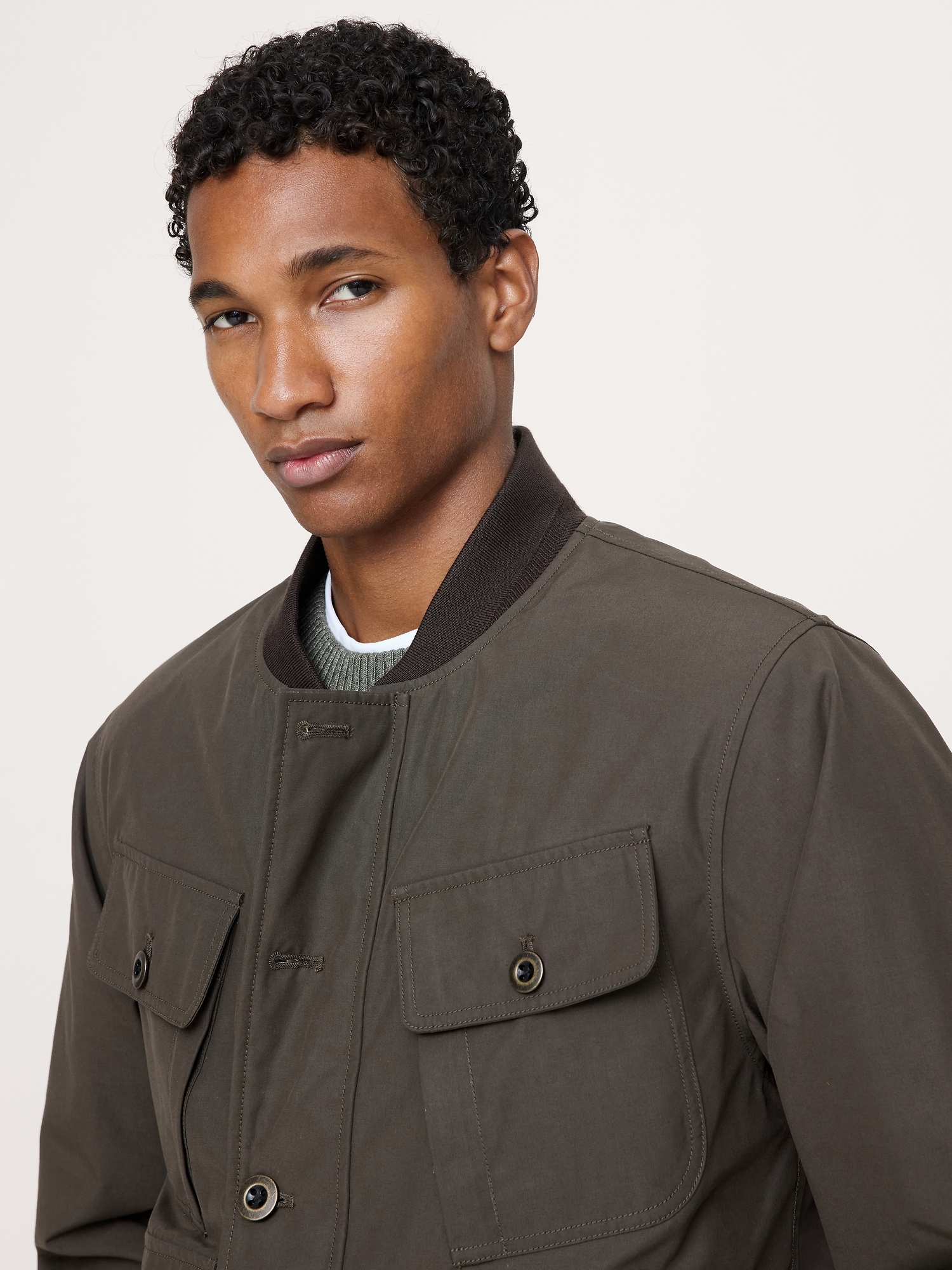 Herringbone Reversible Quilted Bomber Jacket - thumbnail 3