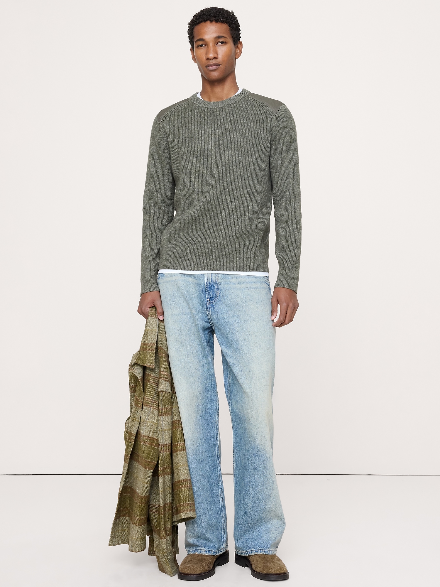 Slim Cotton Utility Sweater