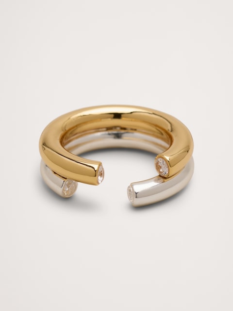 Two-Tone Stacked Opening Ring