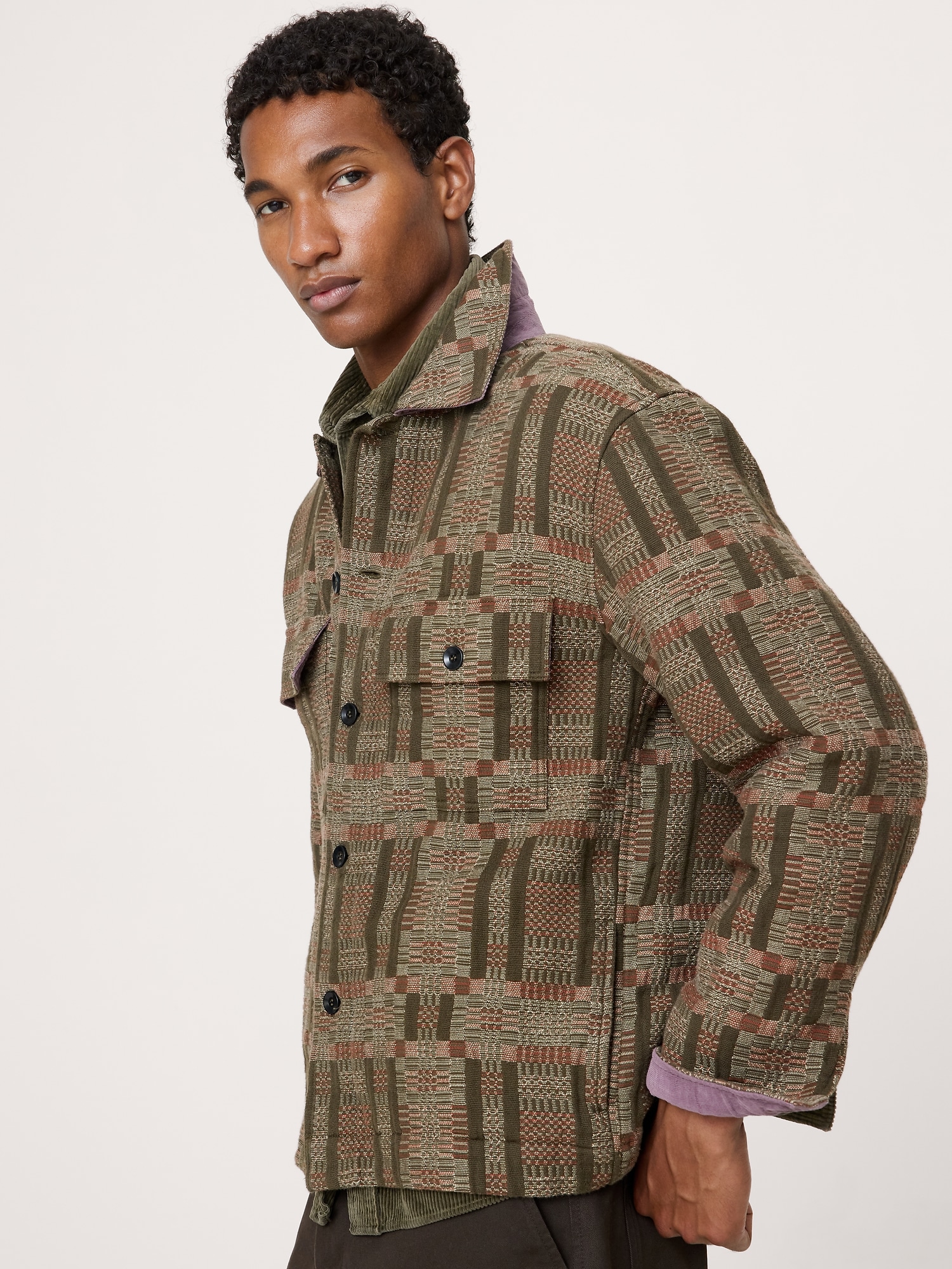 Relaxed-Fit Cotton Jacquard Overshirt