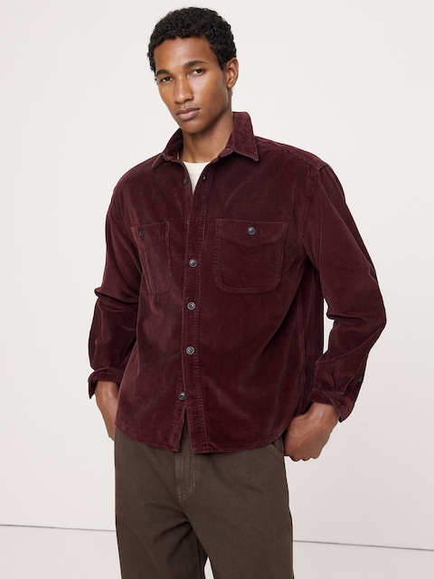 Archive Reissue Corduroy Shirt with Suede Elbow Patches