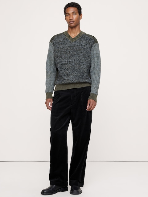 Loose Pleated Corduroy Pant