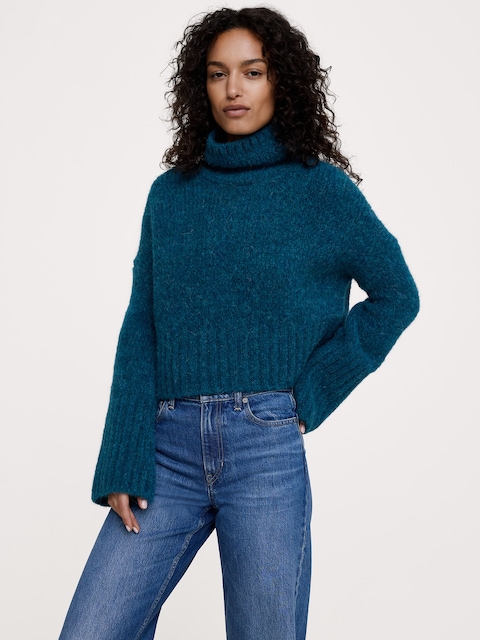 Italian Alpaca-Blend Cropped Sweater