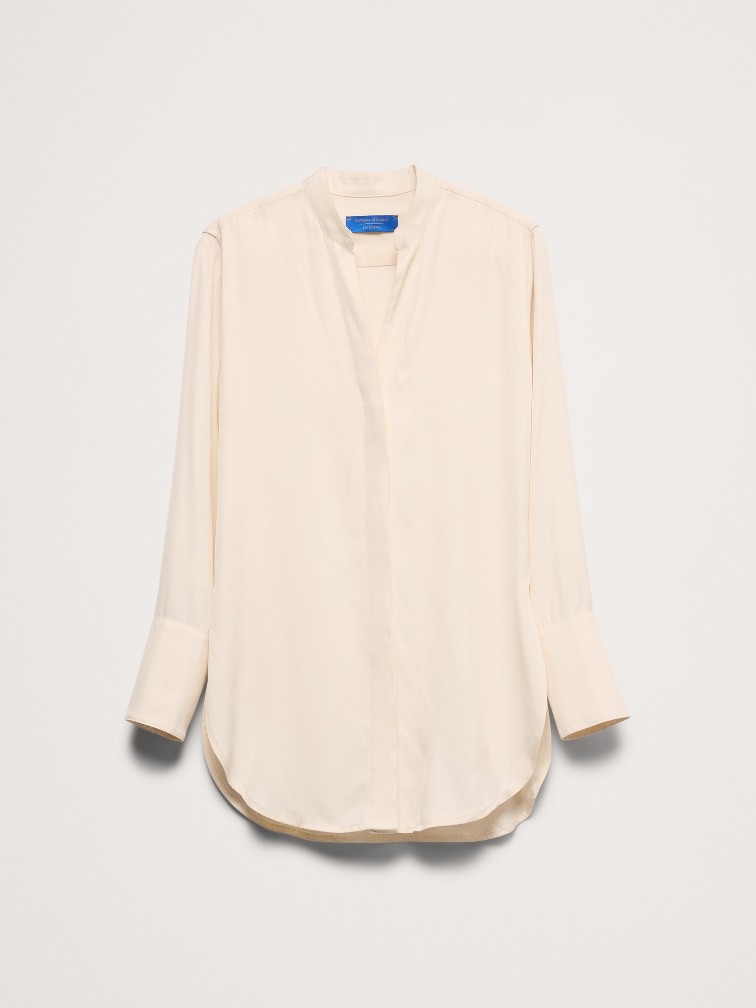 Женский топ Banana Republic x La Ligne The Relaxed Viscose Tunic, цвет: Кремовый белый — фото 4