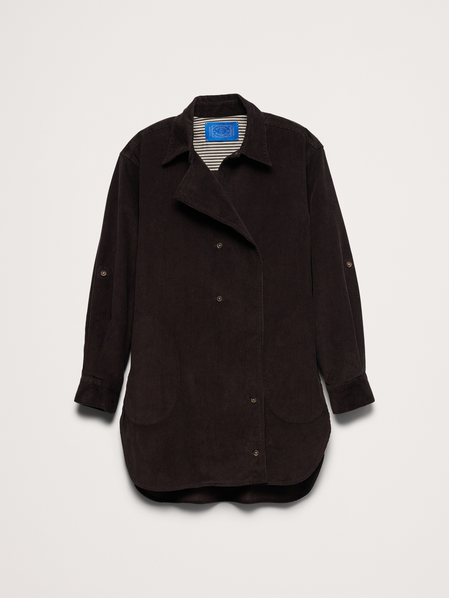 Женская рубашка Banana Republic x La Ligne The Cotton Corduroy, цвет: Коричневый — фото 4