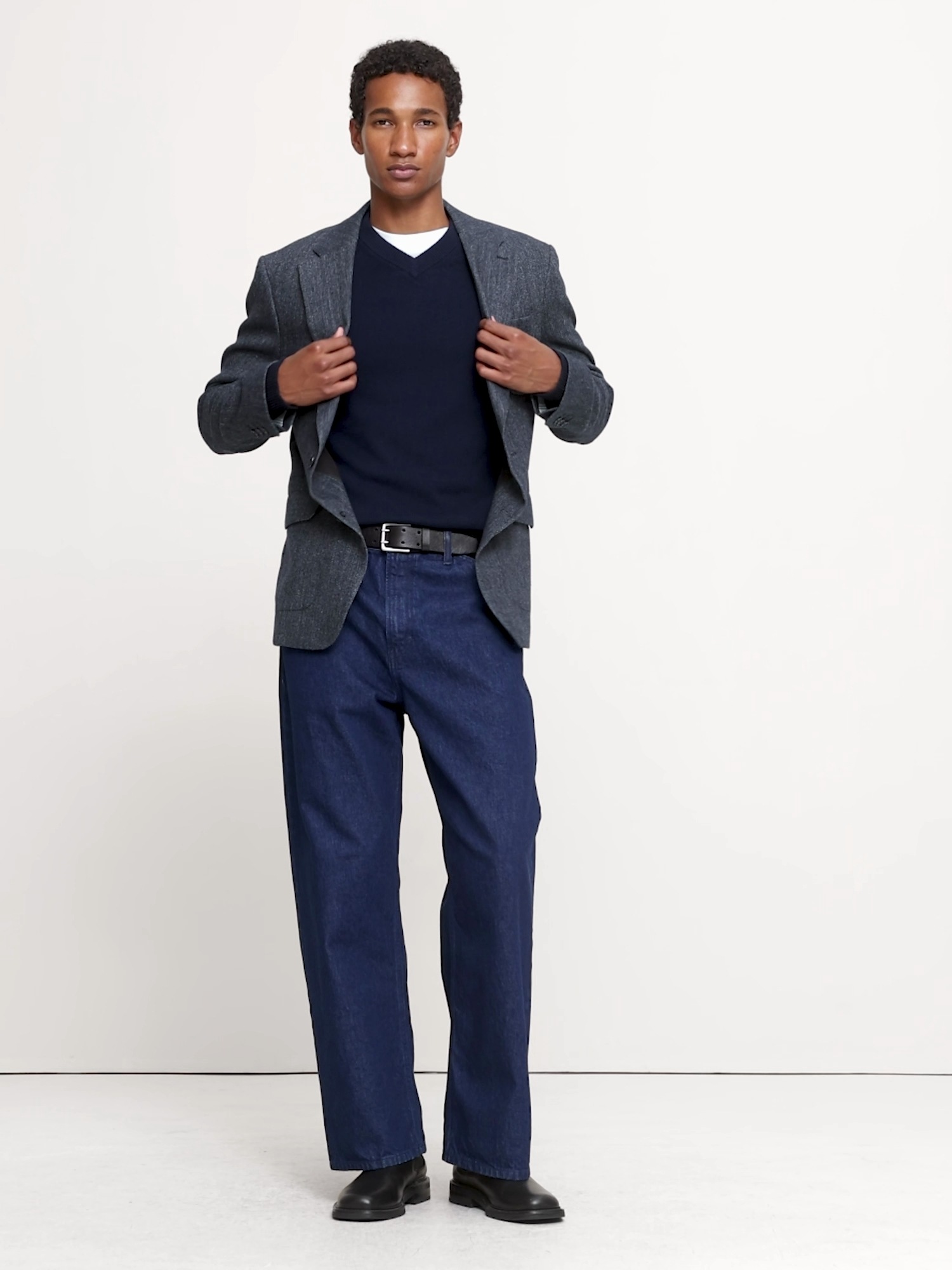 Tailored Slim Italian Herringbone Suit Jacket - thumbnail 10