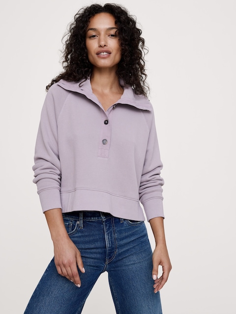 French Terry Stand-Collar Sweatshirt