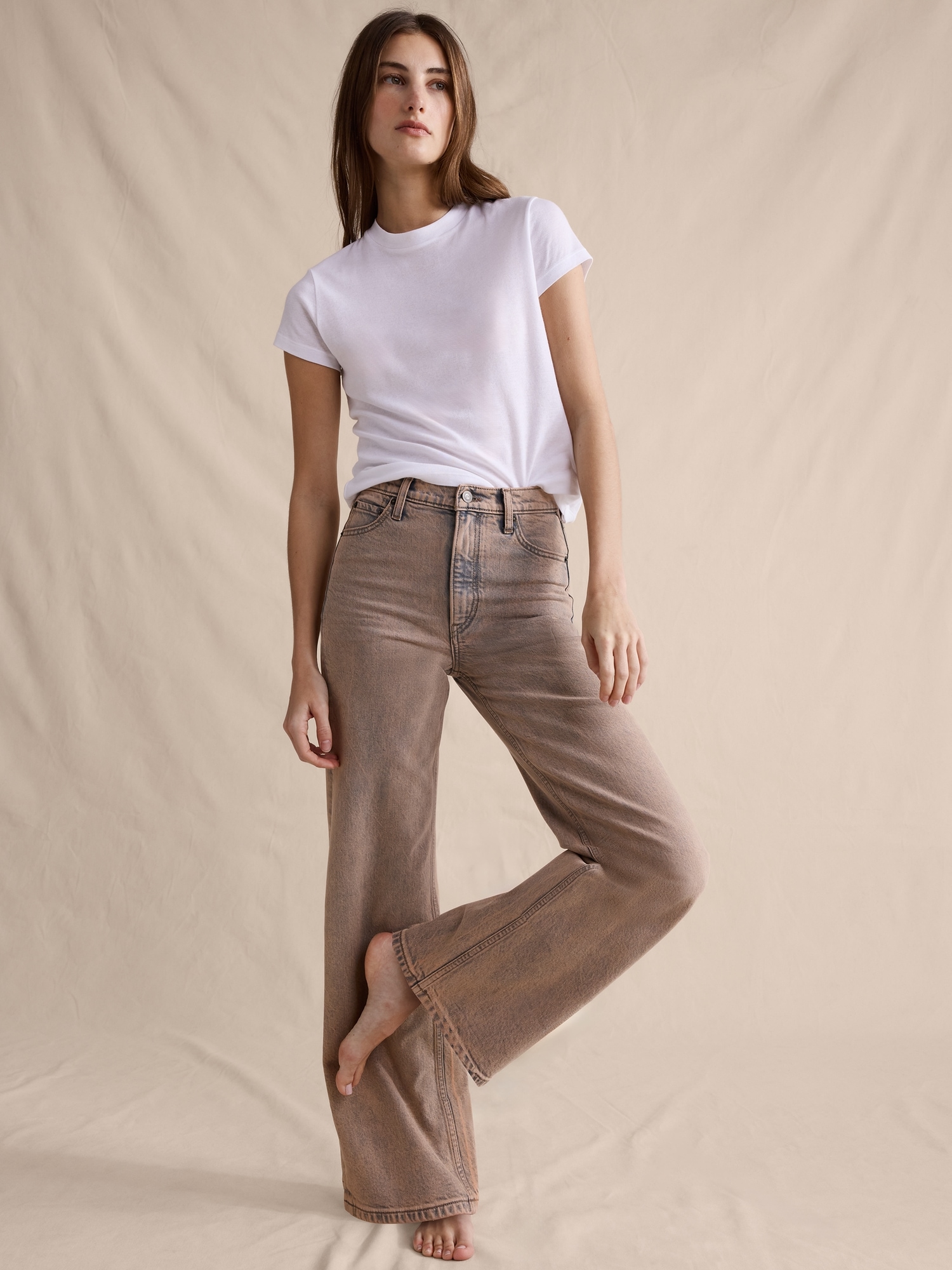 Airy Cotton Mock-Neck T-Shirt - thumbnail 6