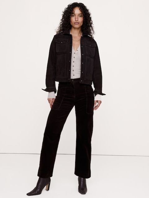High-Rise Straight Corduroy Pant