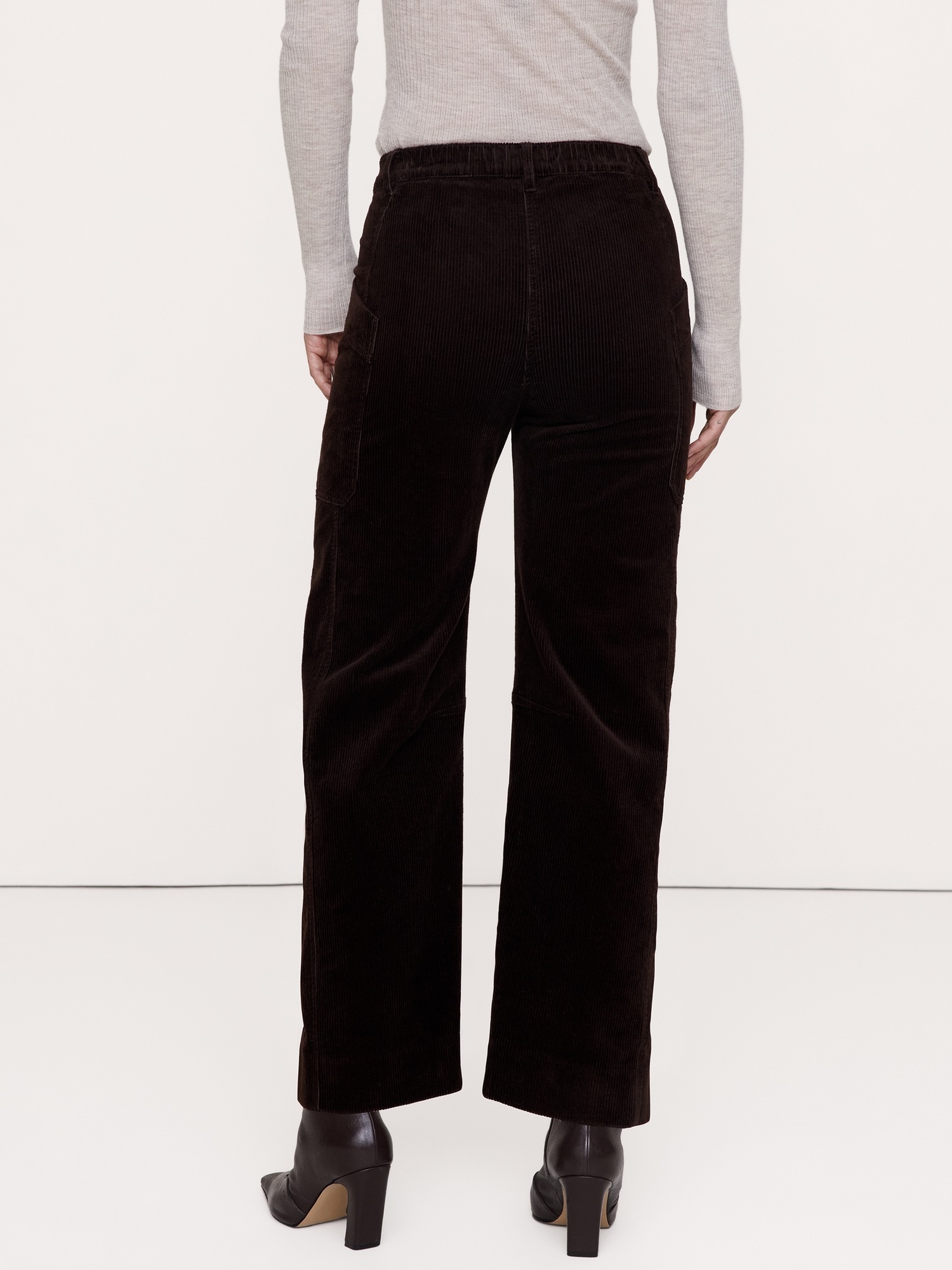 Женские брюки Banana Republic High-Rise Straight Corduroy Pant, цвет: Тёмно-коричневый коричневый — фото 2